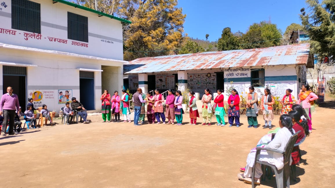 A gathering in the school yard, July 2024.